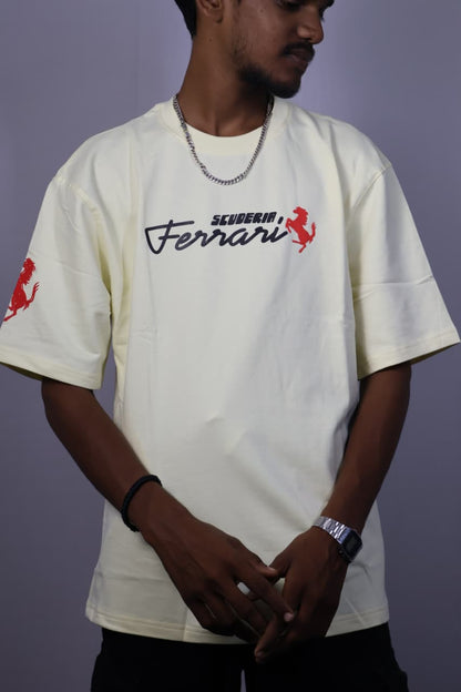 Scuderia Ferrari Pushing for Pole Oversized T-Shirt