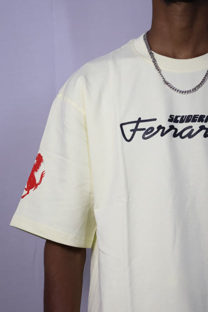 Scuderia Ferrari Pushing for Pole Oversized T-Shirt