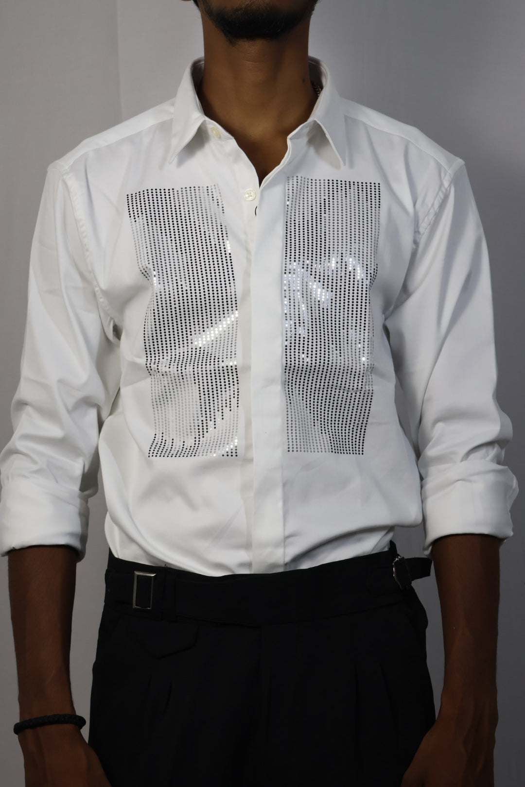 Dragon Embroidered Red Shirt & Black Trousers Set