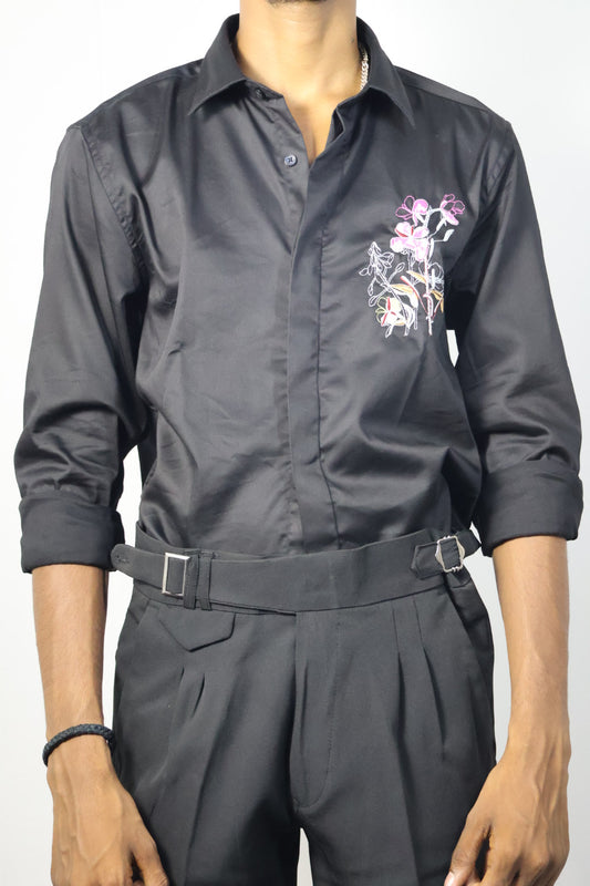 Rust Orange Linen Shirt with Side Slits