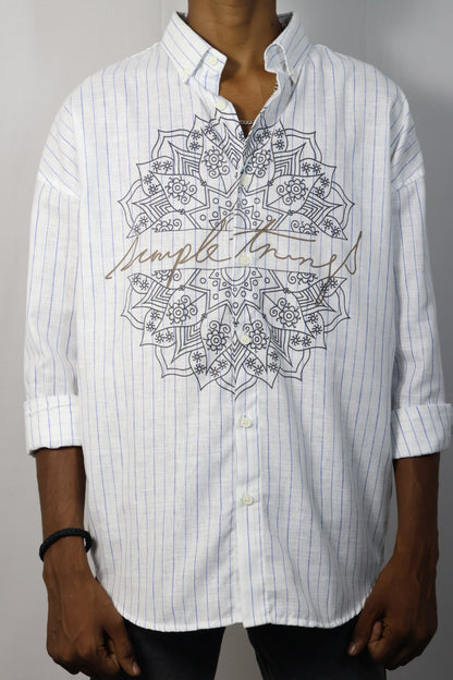 Burgundy Henley Shirt with Contrast Stitching