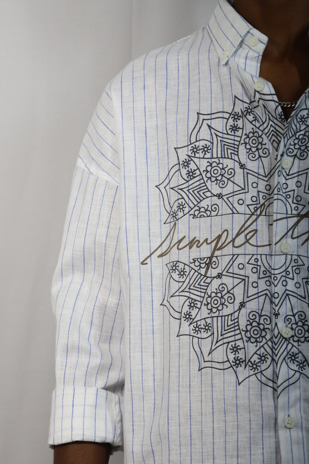 Burgundy Henley Shirt with Contrast Stitching