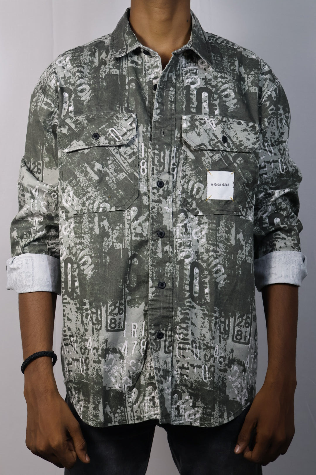 Forest Green Corduroy Shirt with Button Details