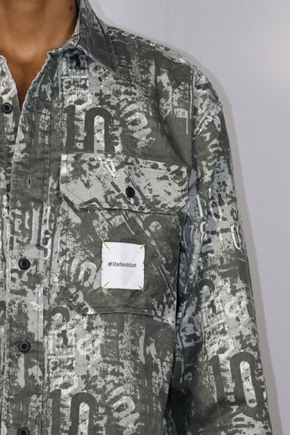 Forest Green Corduroy Shirt with Button Details