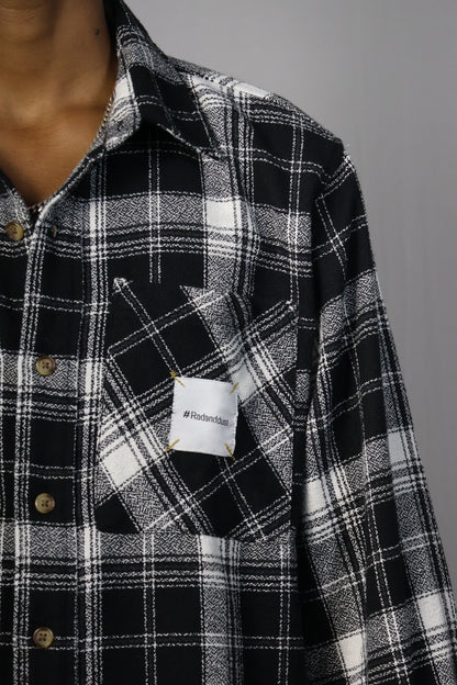 Black & White Plaid Shirt with "Rad & Dust" Back Print