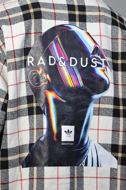 Black & White Plaid Shirt with "Rad & Dust" Back Print