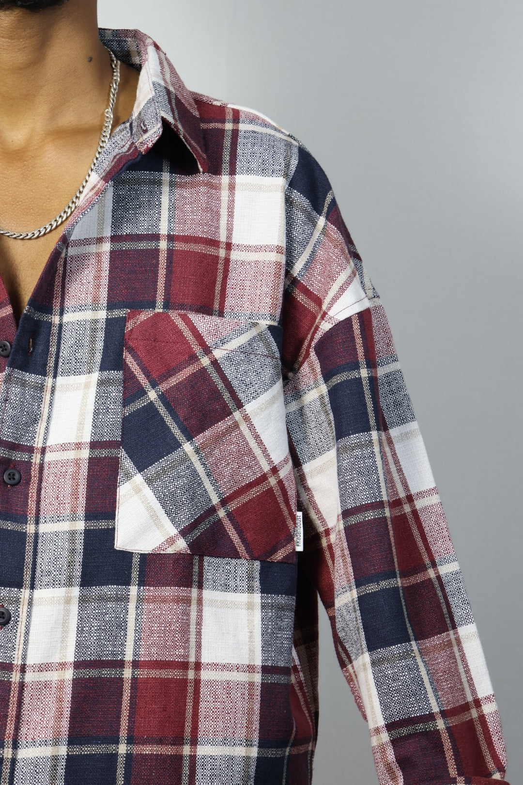 Red Plaid Shirt with Abstract Back Print