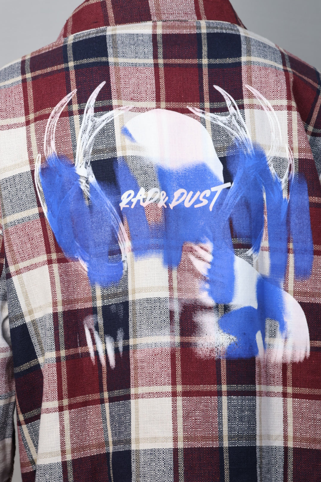 Red Plaid Shirt with Abstract Back Print