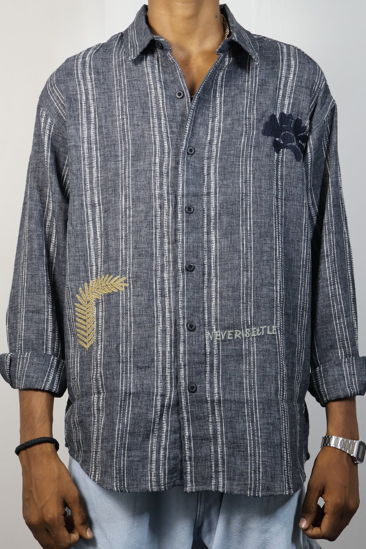The "Never Settle" Artisan Stripe Shirt