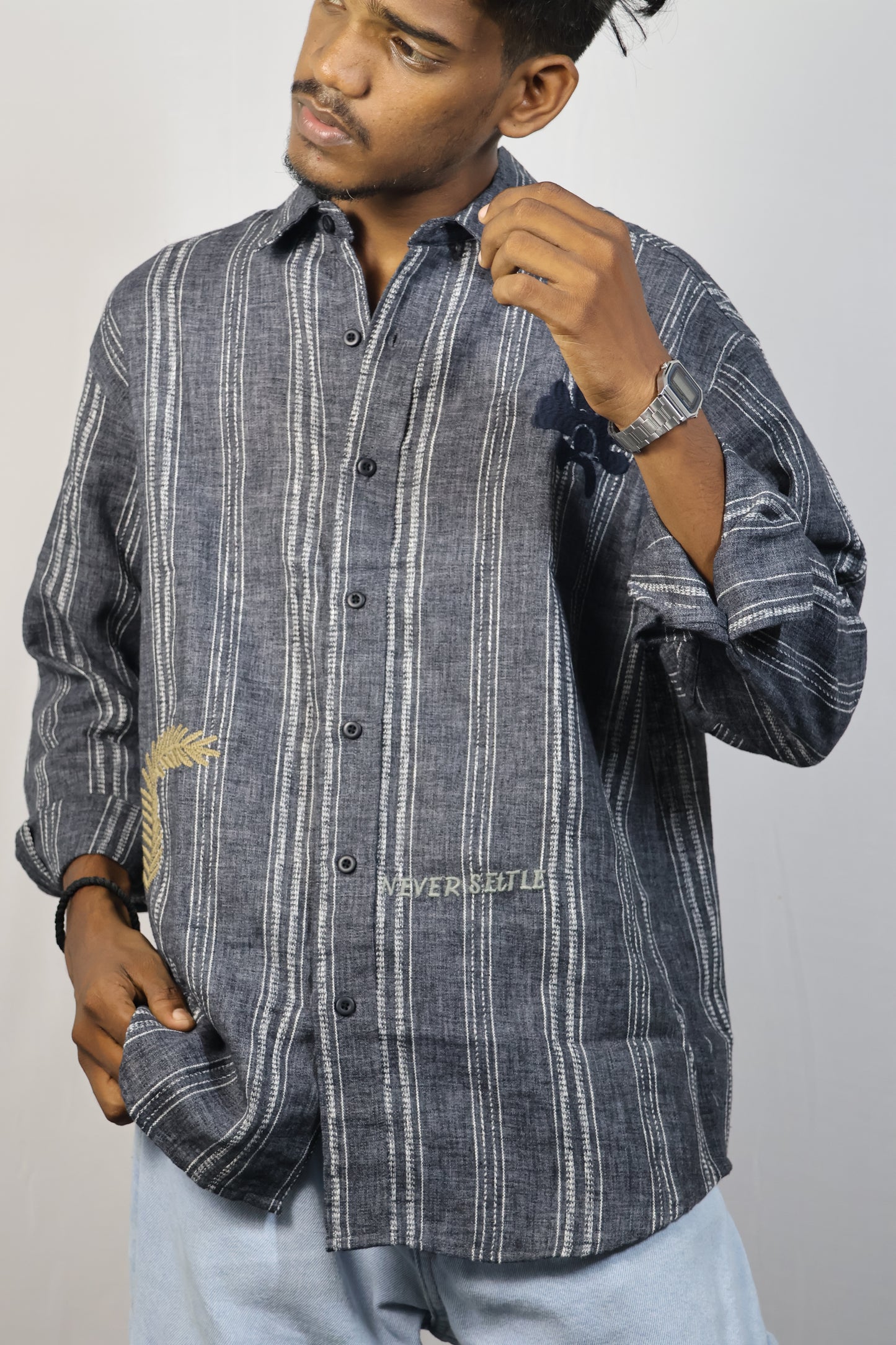 The "Never Settle" Artisan Stripe Shirt