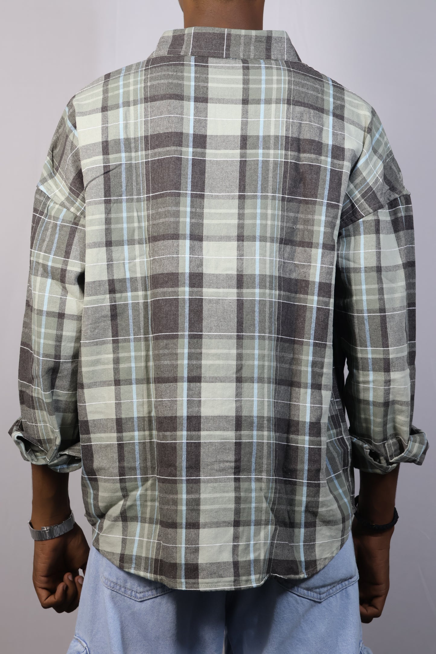 Rustic Plaid Flannel Shirt - Butterfly Patch Edition