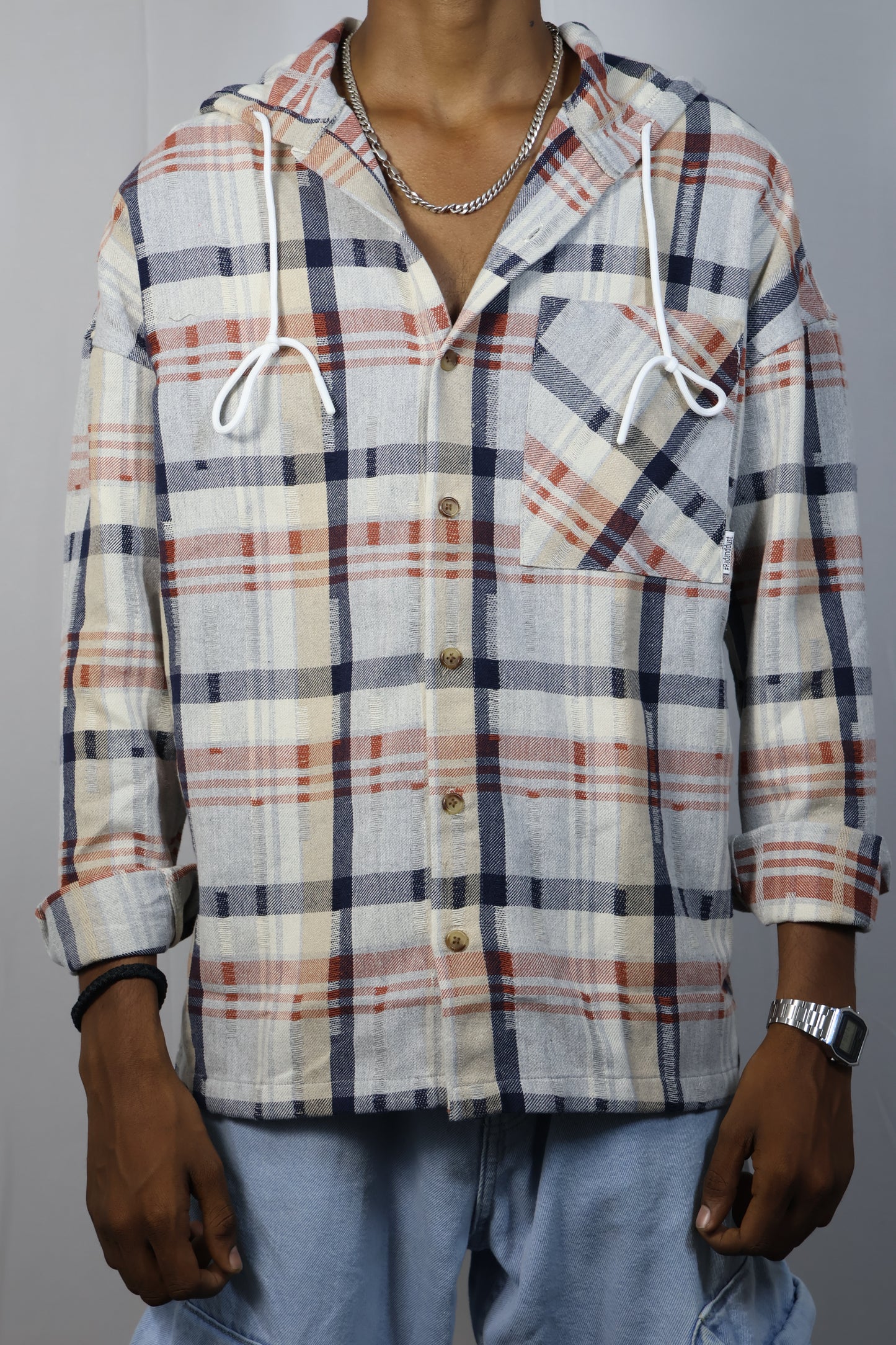 Urban Plaid Hooded Shirt - Butterfly Edition