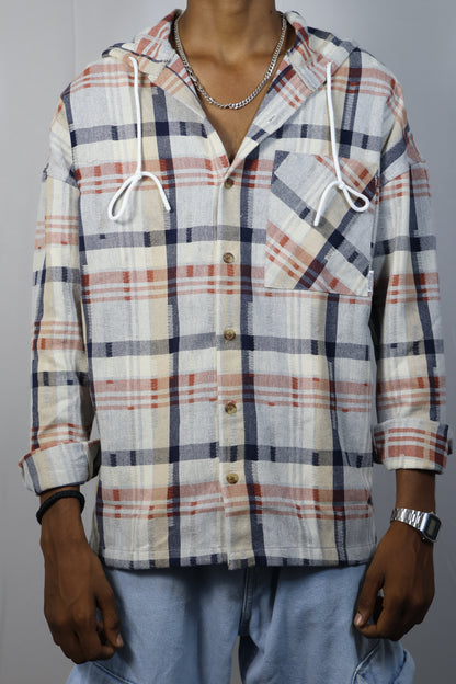 Urban Plaid Hooded Shirt - Butterfly Edition