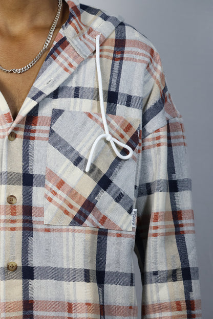 Urban Plaid Hooded Shirt - Butterfly Edition