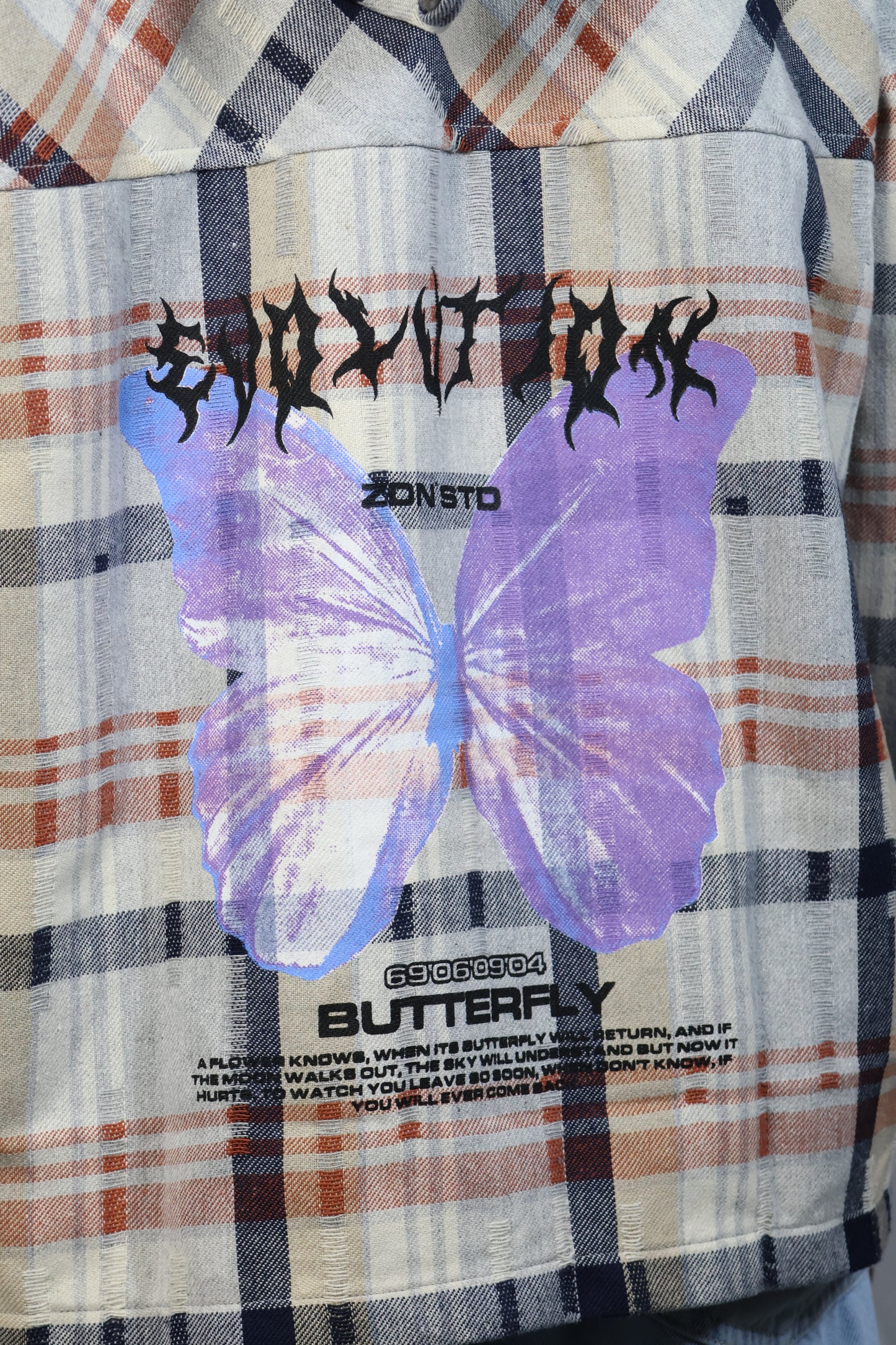 Urban Plaid Hooded Shirt - Butterfly Edition