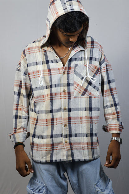 Urban Plaid Hooded Shirt - Butterfly Edition