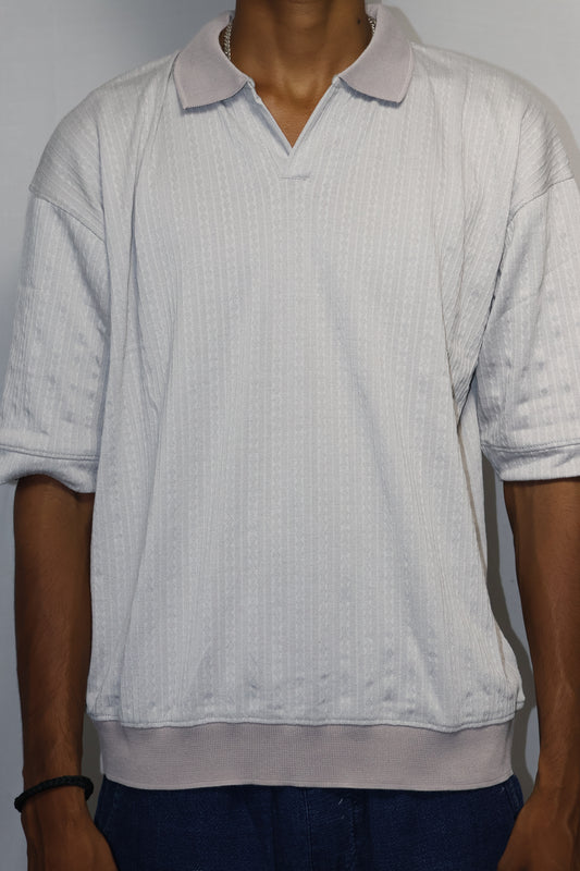 The Classic Estate Knit Polo | Quiet Luxury in Cloud Grey