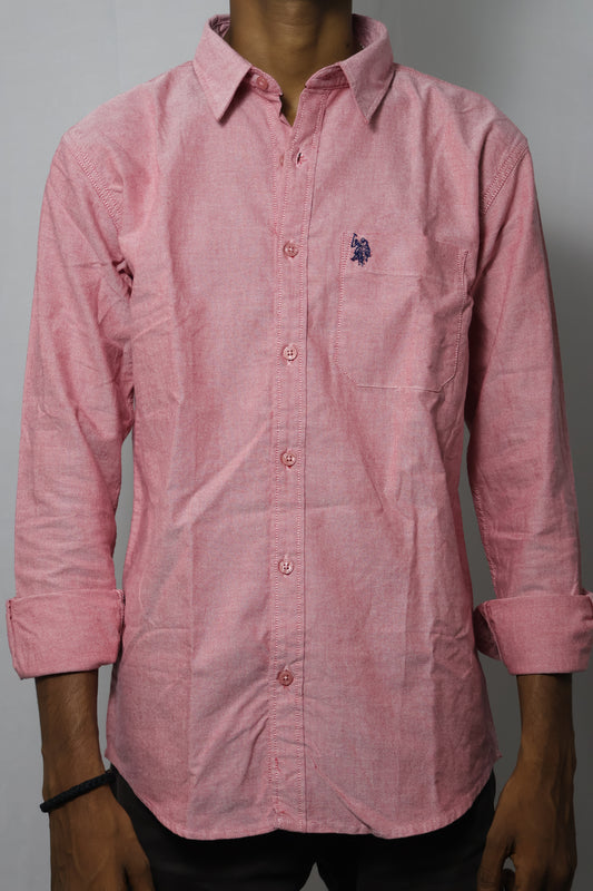 The Raspberry Melange: Textured Casual Button-Down