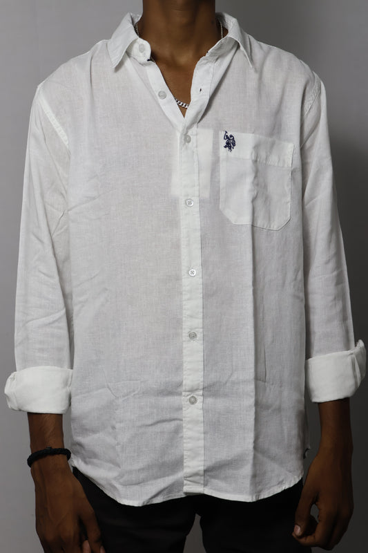 The Breeze Shirt: Crisp White Linen-Look Essential