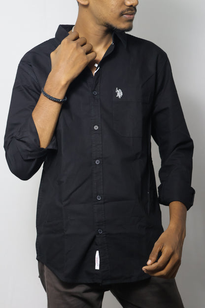 The Absolute Black: Ultimate Casual Essential Shirt