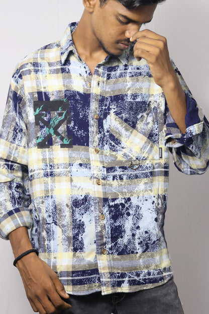 Flame X' Distressed Art Flannel Shirt