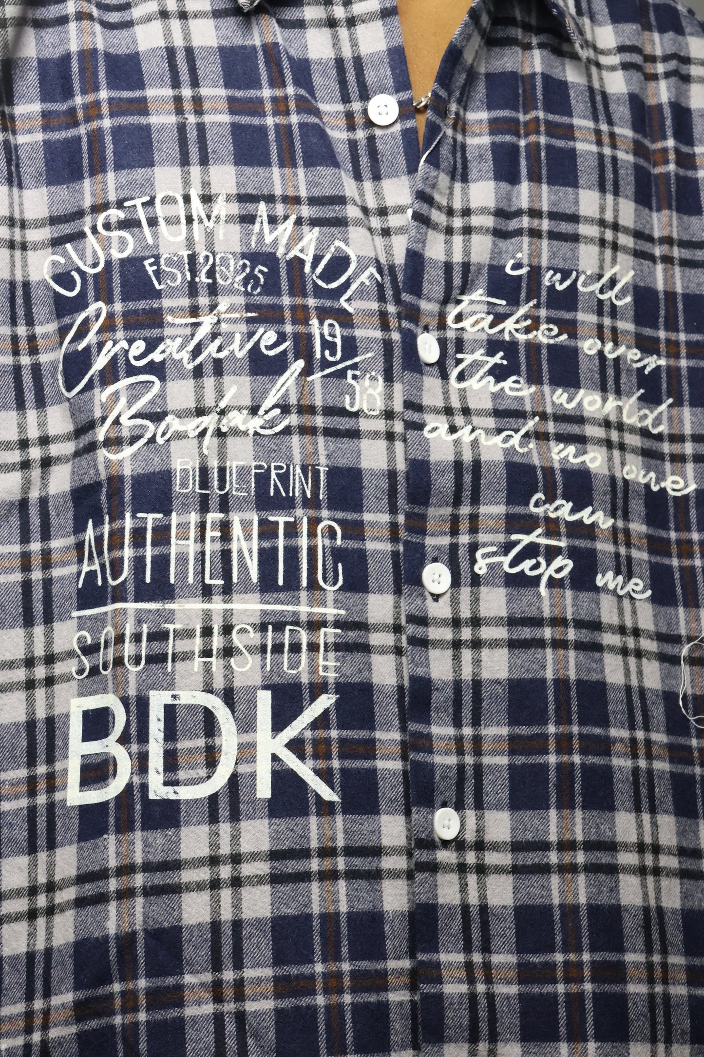 Creative Bodak: The 'Unstoppable' Statement Flannel - Navy Plaid
