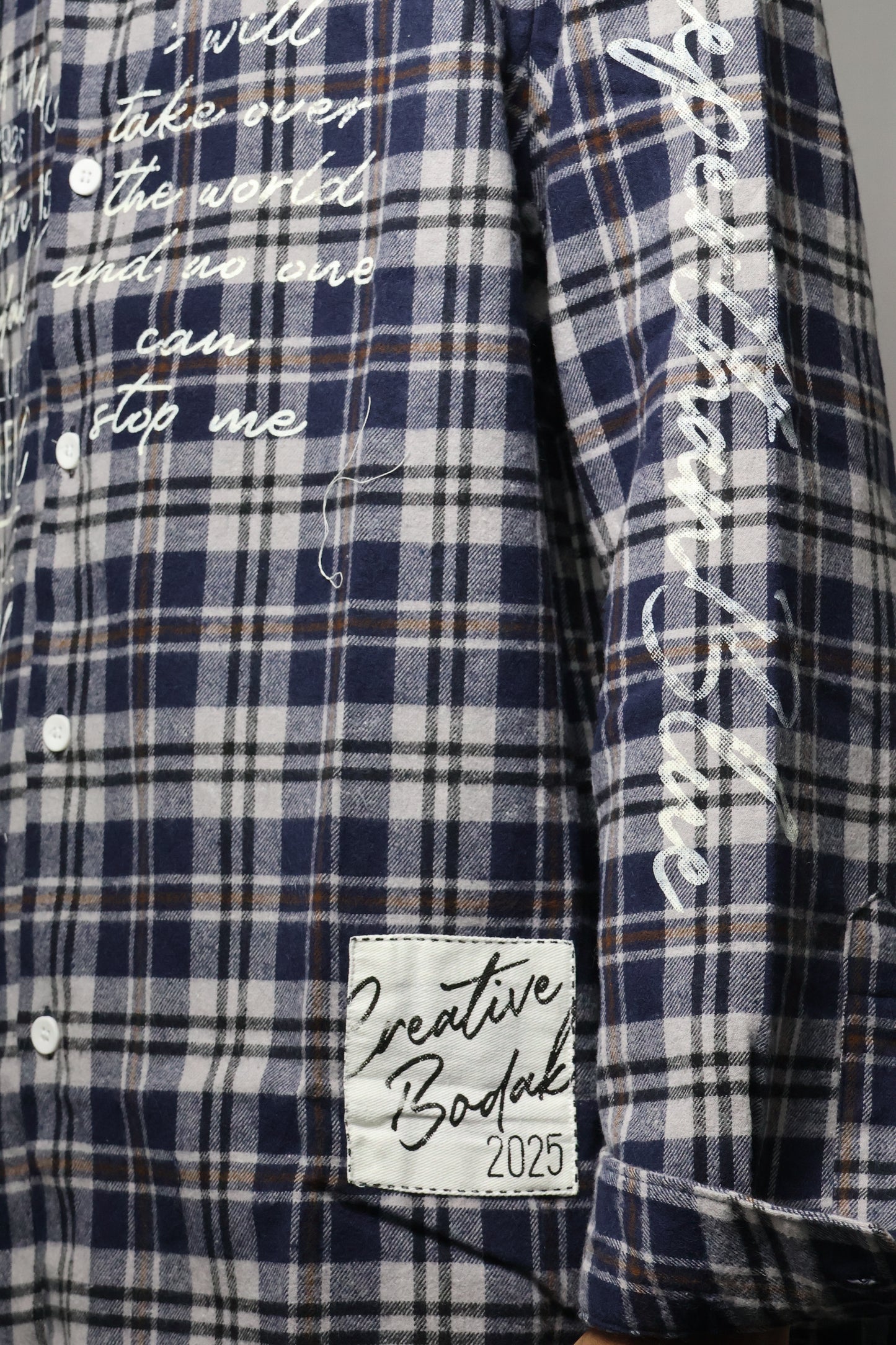 Creative Bodak: The 'Unstoppable' Statement Flannel - Navy Plaid