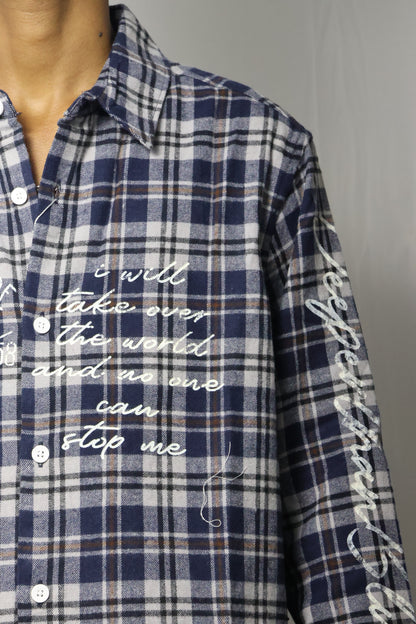 Creative Bodak: The 'Unstoppable' Statement Flannel - Navy Plaid