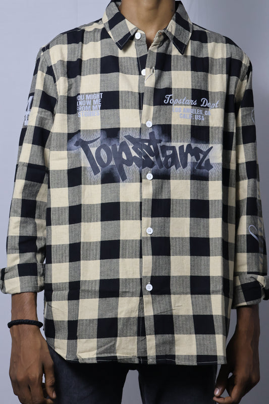 Topstar Dept. Graffiti Plaid Flannel - Black & Cream