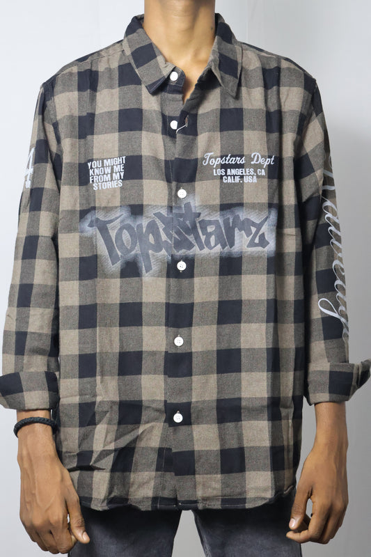 Topstar Dept. Varsity Plaid Flannel - Khaki Black Check