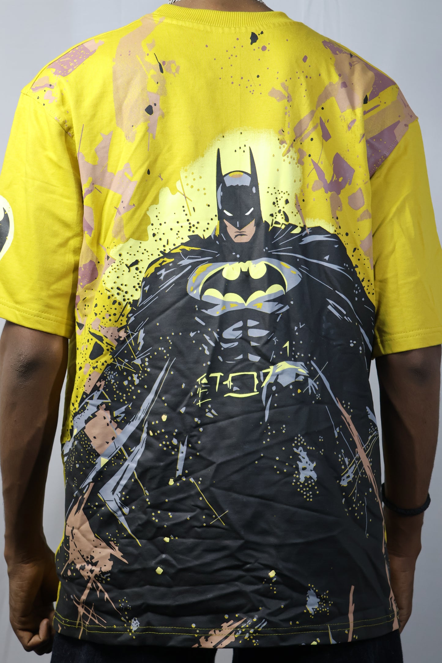Dark Knight Authority: Batman Infinite Frontier Yellow Graphic T-Shirt