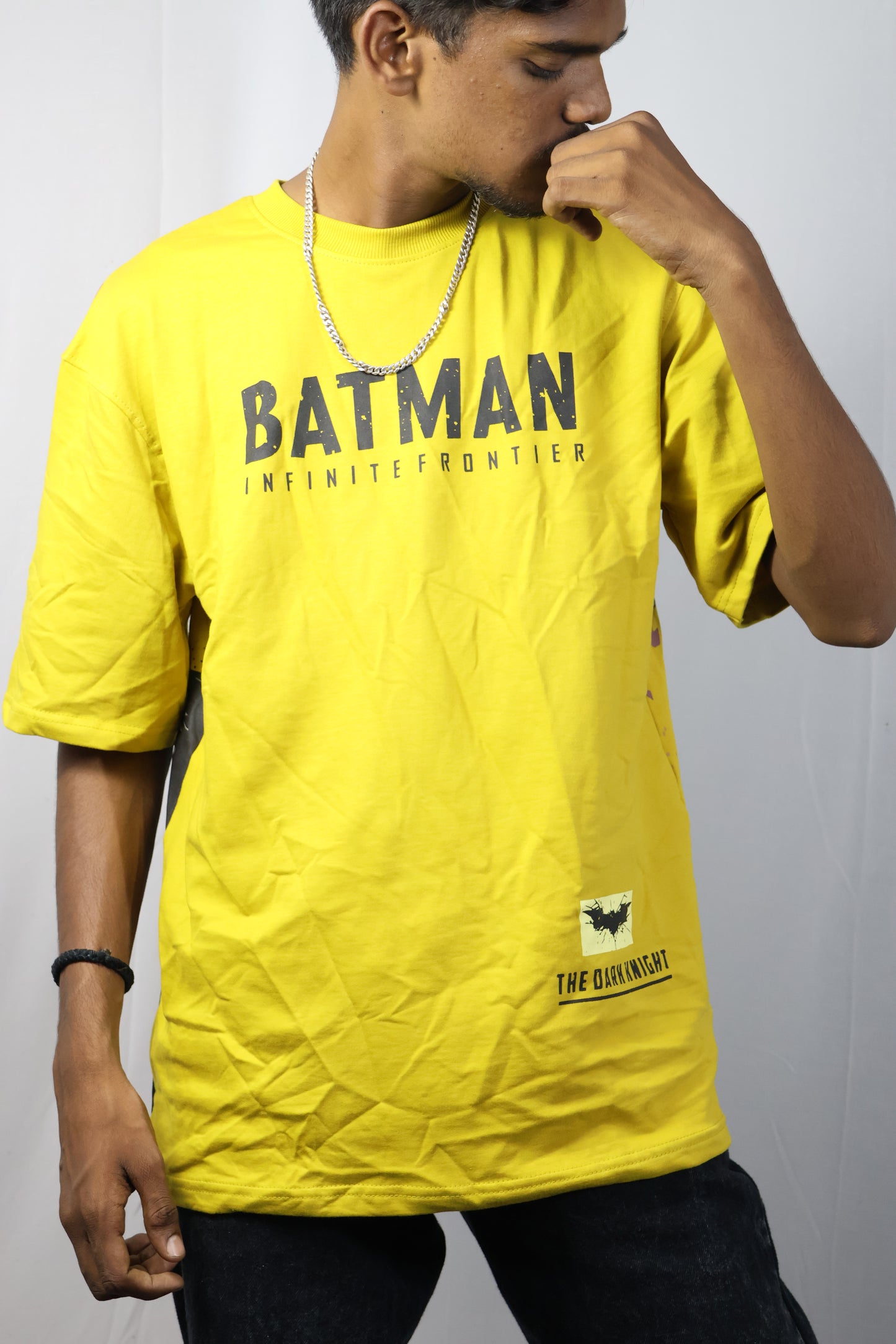 Dark Knight Authority: Batman Infinite Frontier Yellow Graphic T-Shirt