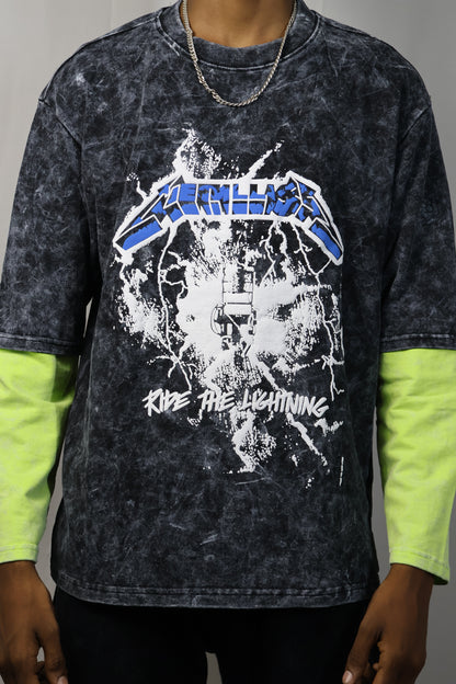 Vintage Wash: Heavy Metal Layered Graphic Tee