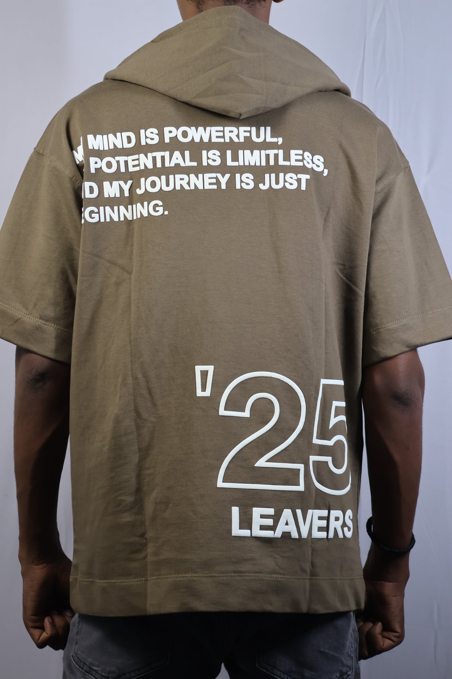 ‘25 Leavers Oversized Hoodie T-Shirt – Olive Green