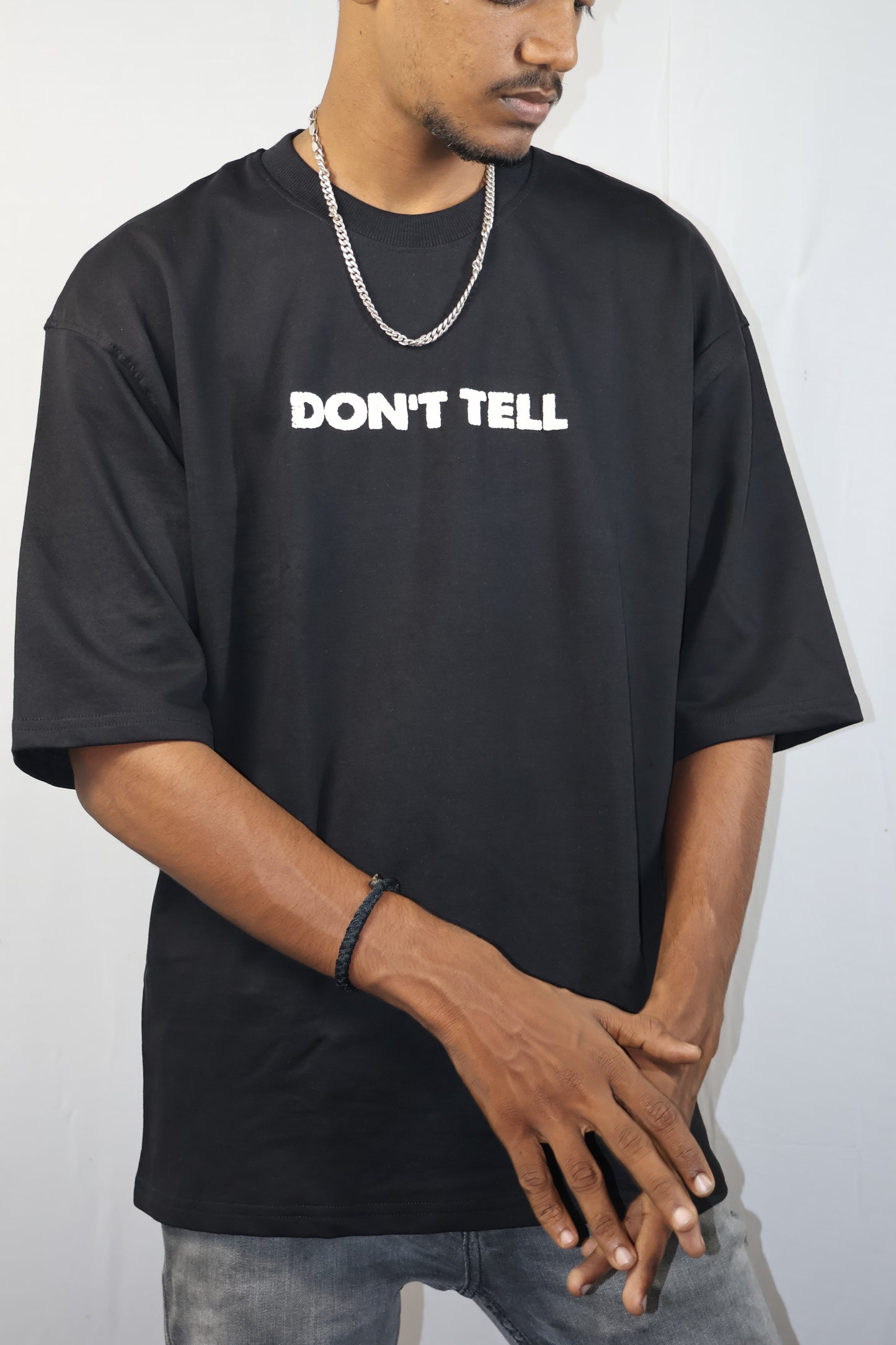 "DON'T TELL" Oversized Graphic Tee