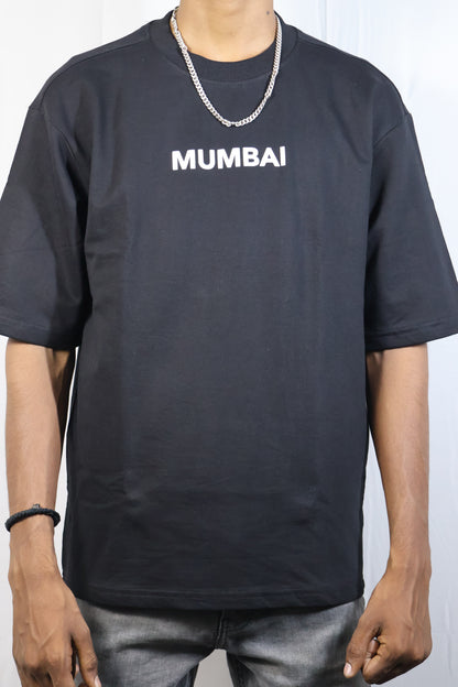 Mumbai Oversized Graphic T-Shirt – Black