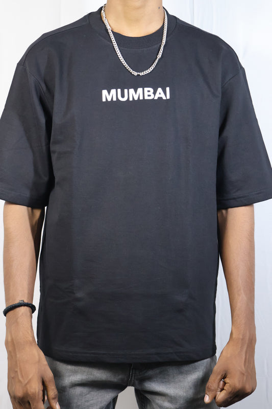 Mumbai Oversized Graphic T-Shirt – Black