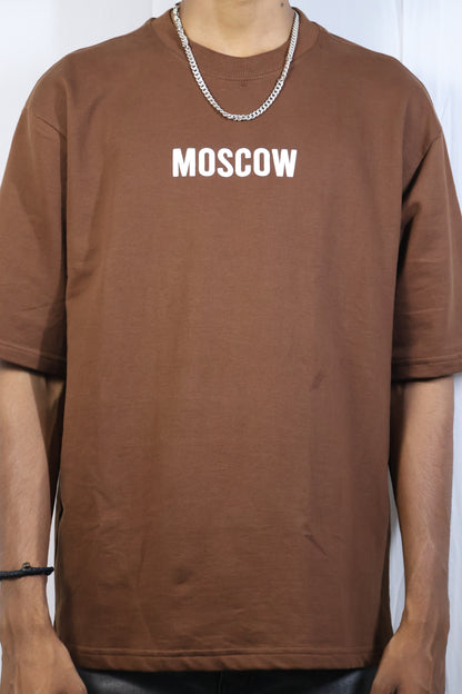 Moscow Oversized Graphic T-Shirt – Brown
