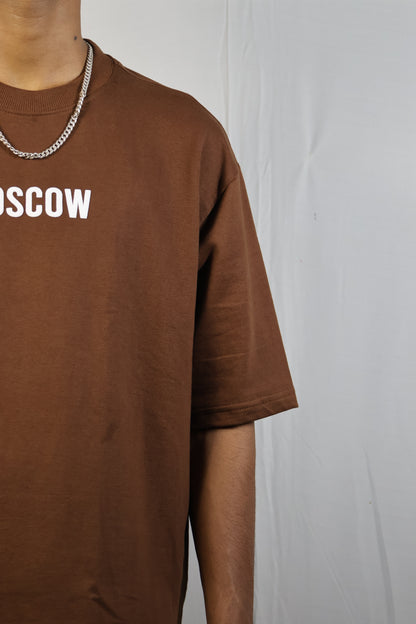 Moscow Oversized Graphic T-Shirt – Brown