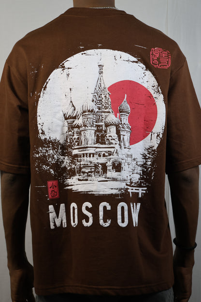 Moscow Oversized Graphic T-Shirt – Brown