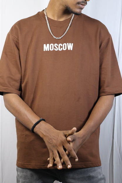 Moscow Oversized Graphic T-Shirt – Brown