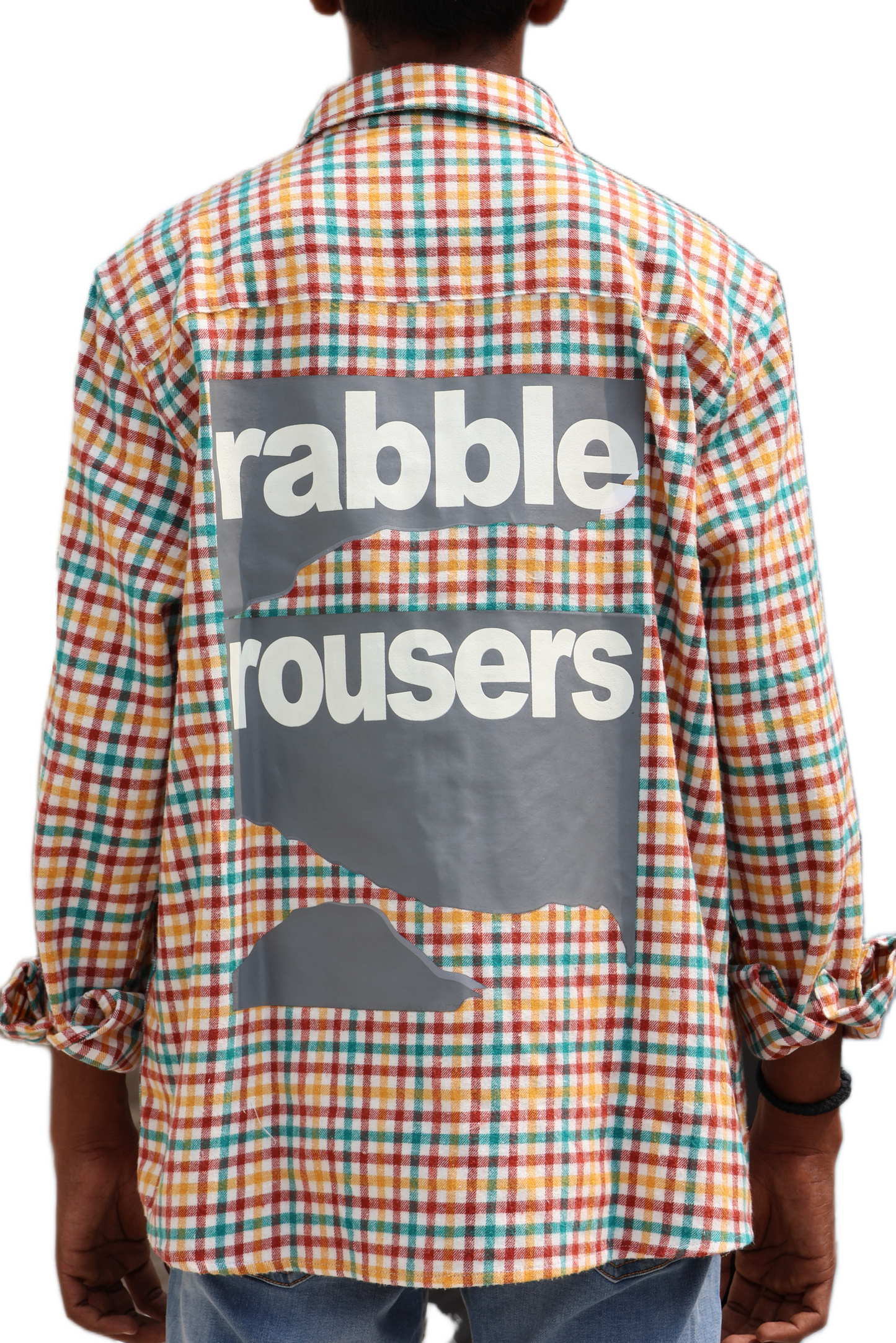 Oversized Multicolor Checked Shirt – Rabble Rousers Back Print