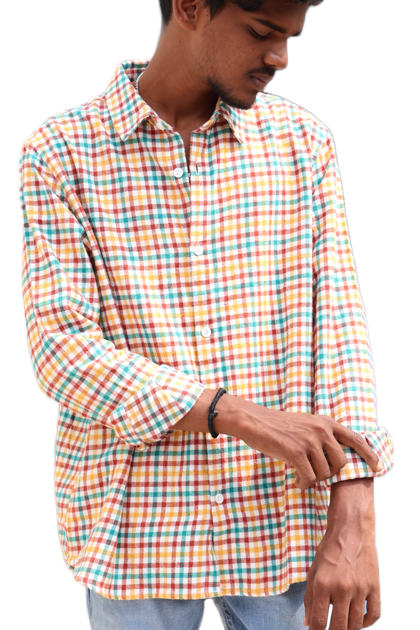 Oversized Multicolor Checked Shirt – Rabble Rousers Back Print