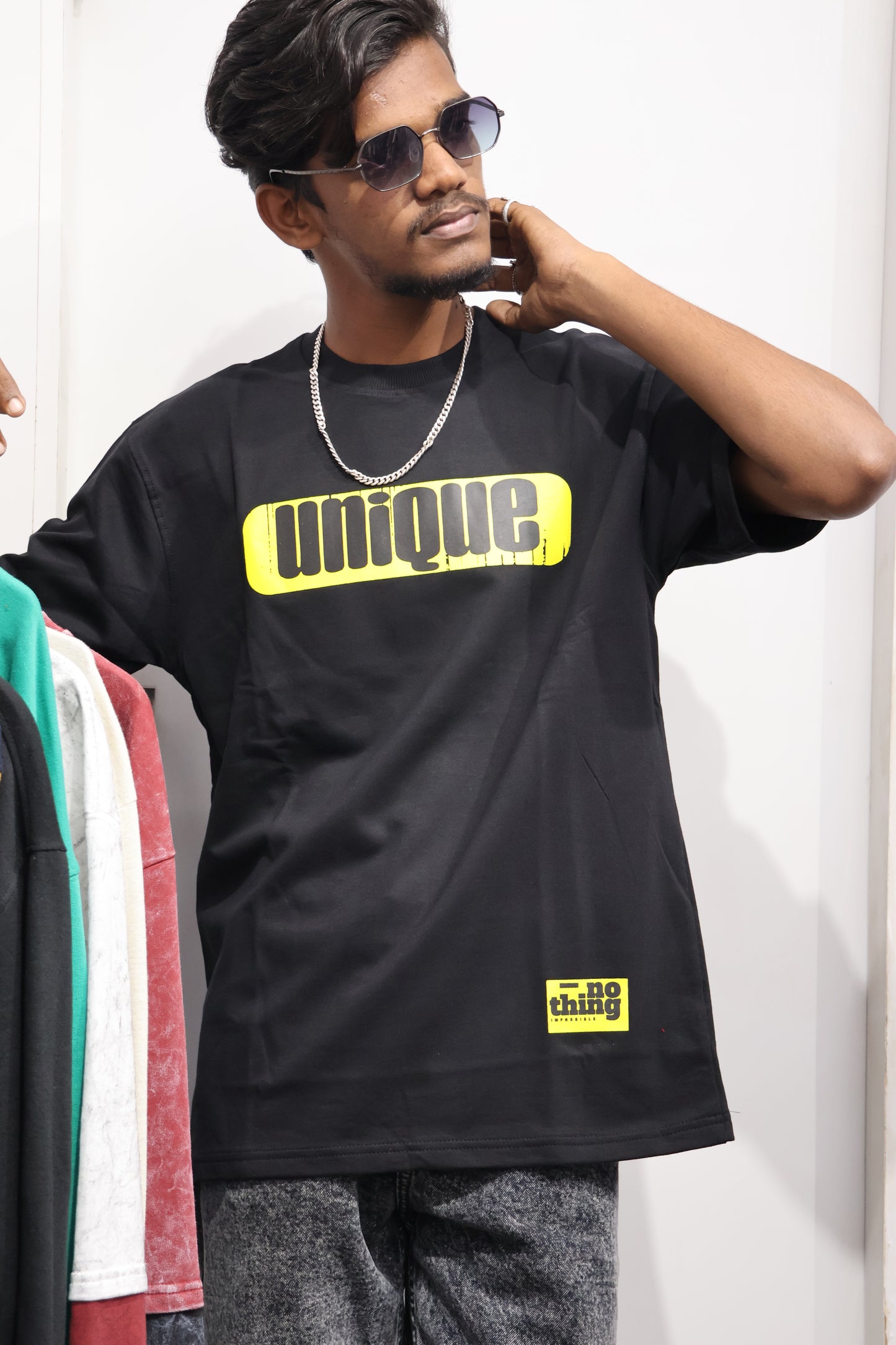 UNIQUE Oversized Graphic Tee – Front & Back Print