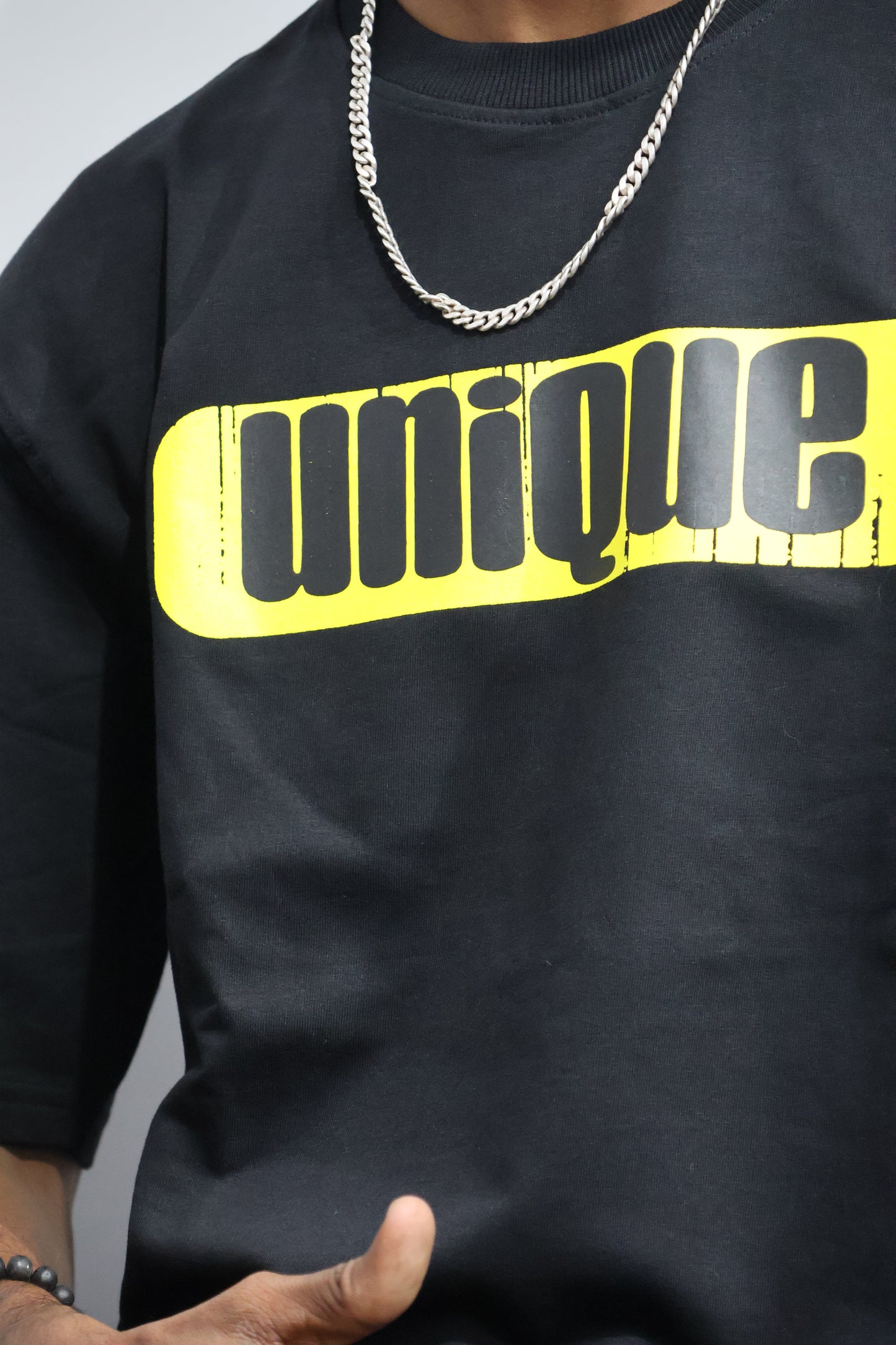 UNIQUE Oversized Graphic Tee – Front & Back Print