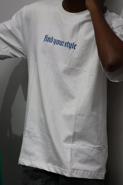“Find Your Style” Typography T-Shirt – White