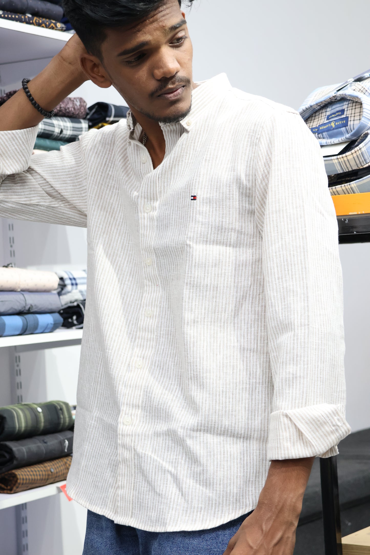 Light Stripe Cotton Shirt – Minimal, Modern & Comfortable