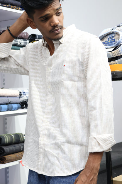 Light Stripe Cotton Shirt – Minimal, Modern & Comfortable