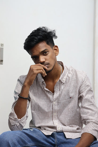 Premium Vertical Stripe Cotton Shirt – Smart Casual Essential