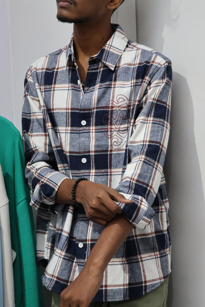 Embroidered Check Shirt – Classic Casual Essential
